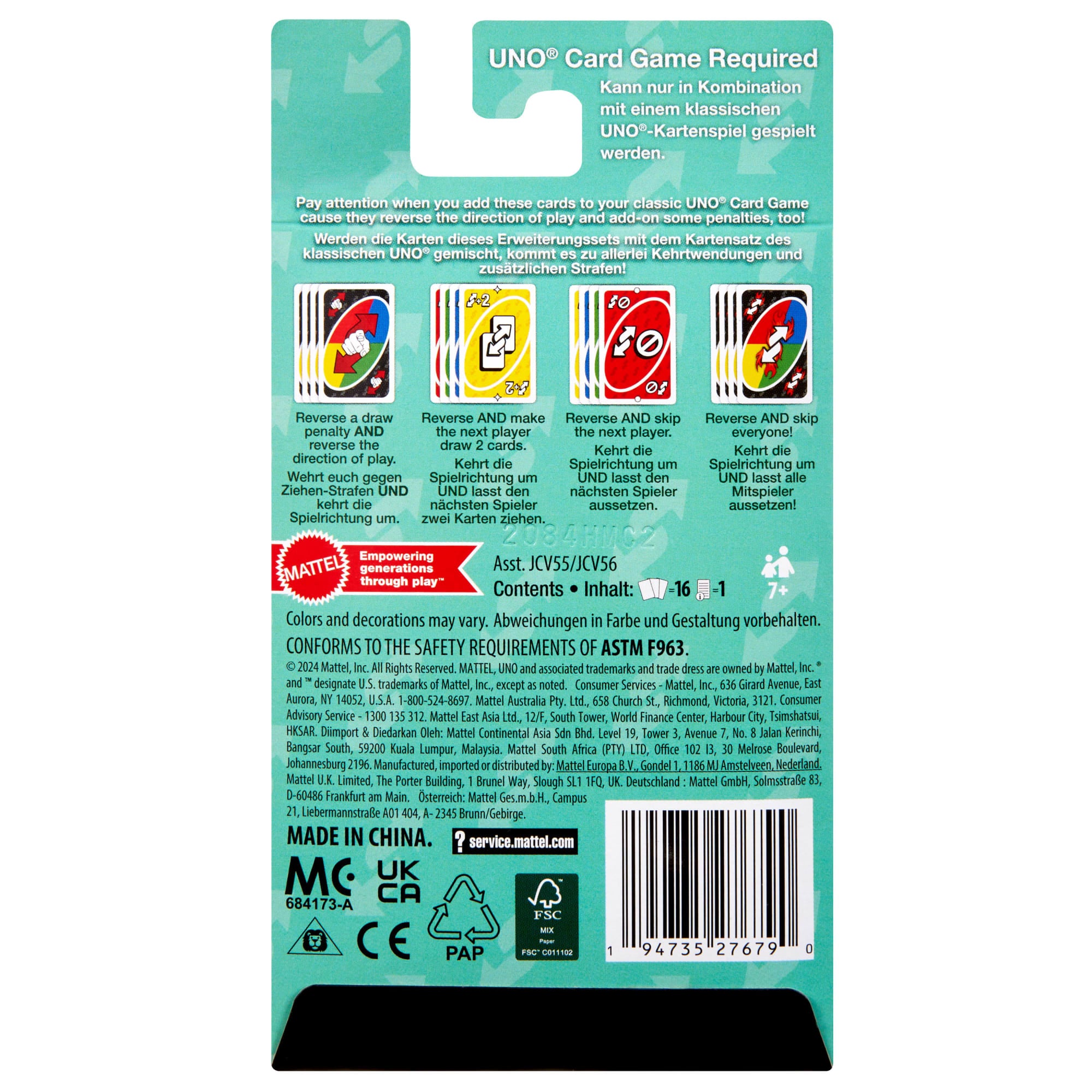 UNO Add-On-Packs Reverse Pack Card Game For Kids. Family & Game Nights. Travel. Camping & Parties - Image 6