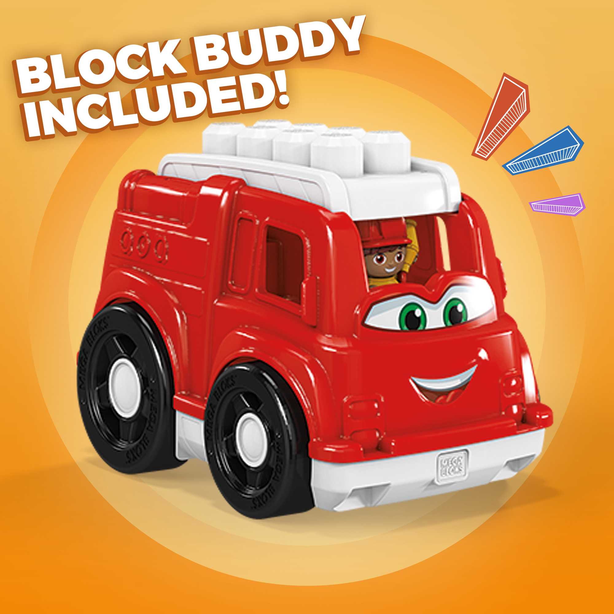 MEGA BLOKS Freddy Fire Truck Fisher-Price Toy Blocks With 1 Figure (6 Pieces) For Toddler - Image 4