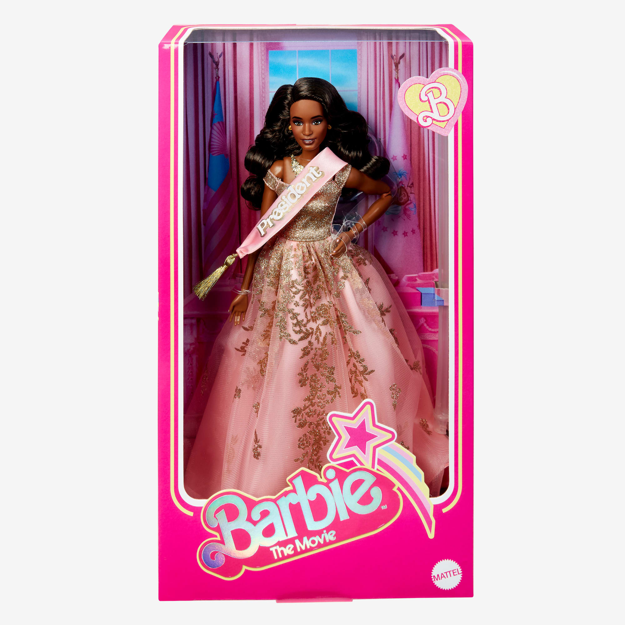President Barbie in Pink and Gold Dress – Barbie The Movie - Image 9