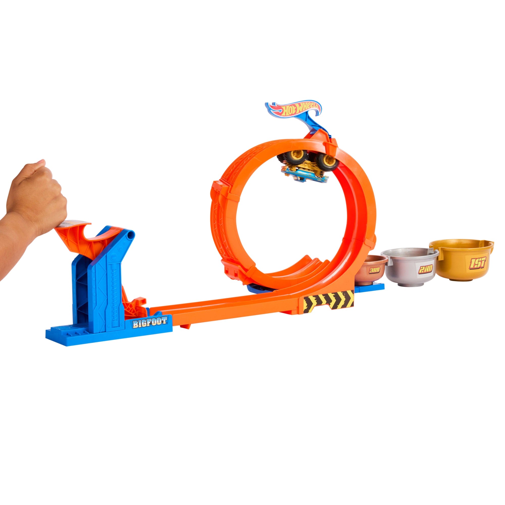 Hot Wheels Monster Trucks Loop-And-Flip Trophy Challenge Playset & Die-Cast Bigfoot Toy Truck - Image 5