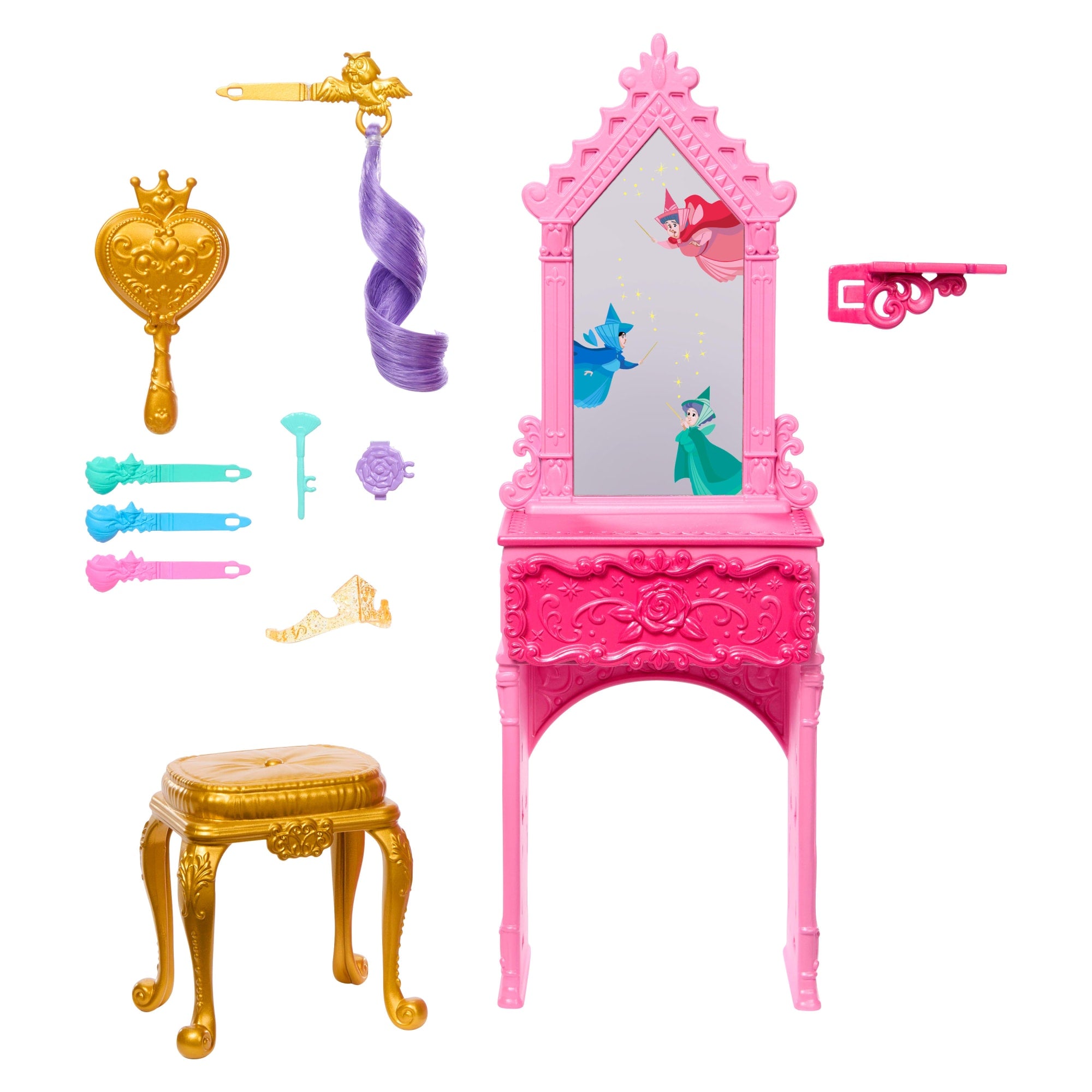 Disney Princess Enchanted Stories Aurora Styling Set W/ Vanity & 9 Accessories. Inspired By Movie - Image 5