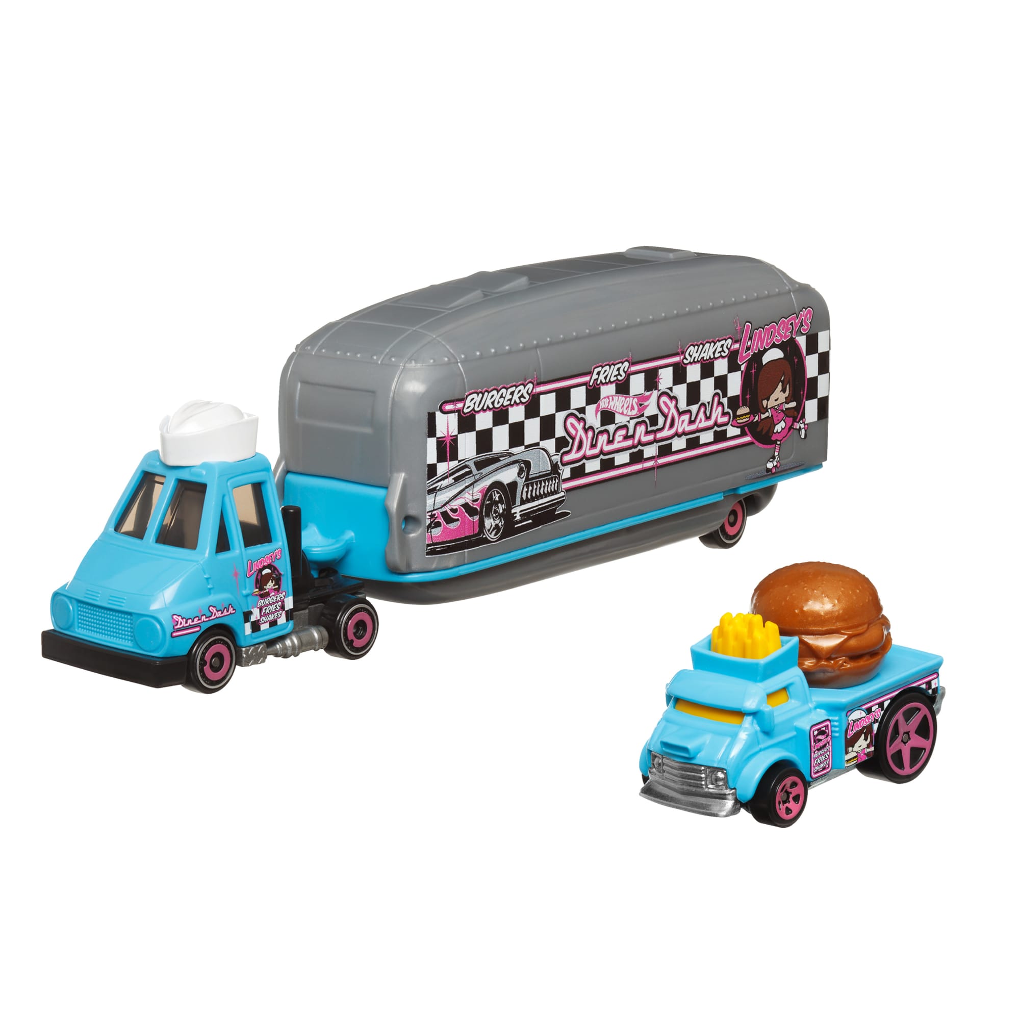 Hot Wheels Super Rigs. 1:64 Scale Toy Car And Matching Transporter. 2 Vehicles - Image 4