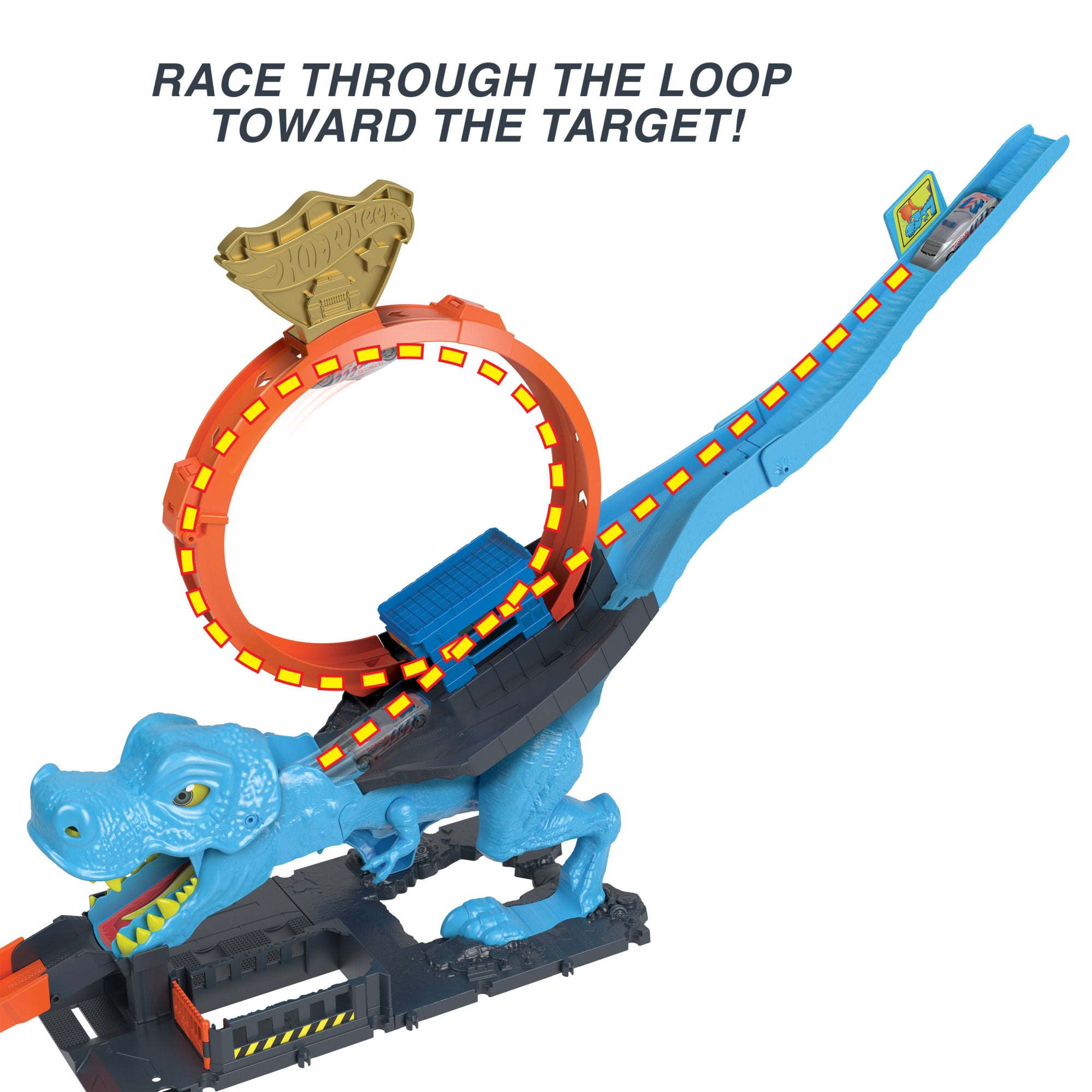 Hot Wheels City Track Set With 1 Toy Car. T-Rex Loop And Stunt Playset - Image 4