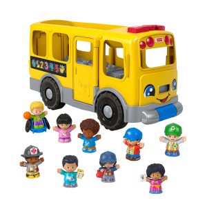 Fisher-Price Little People Big Yellow School Bus & Community Heroes Figures. Musical Toddler Toy