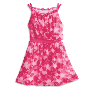 Red Hearts Ruffle Dress for Girls