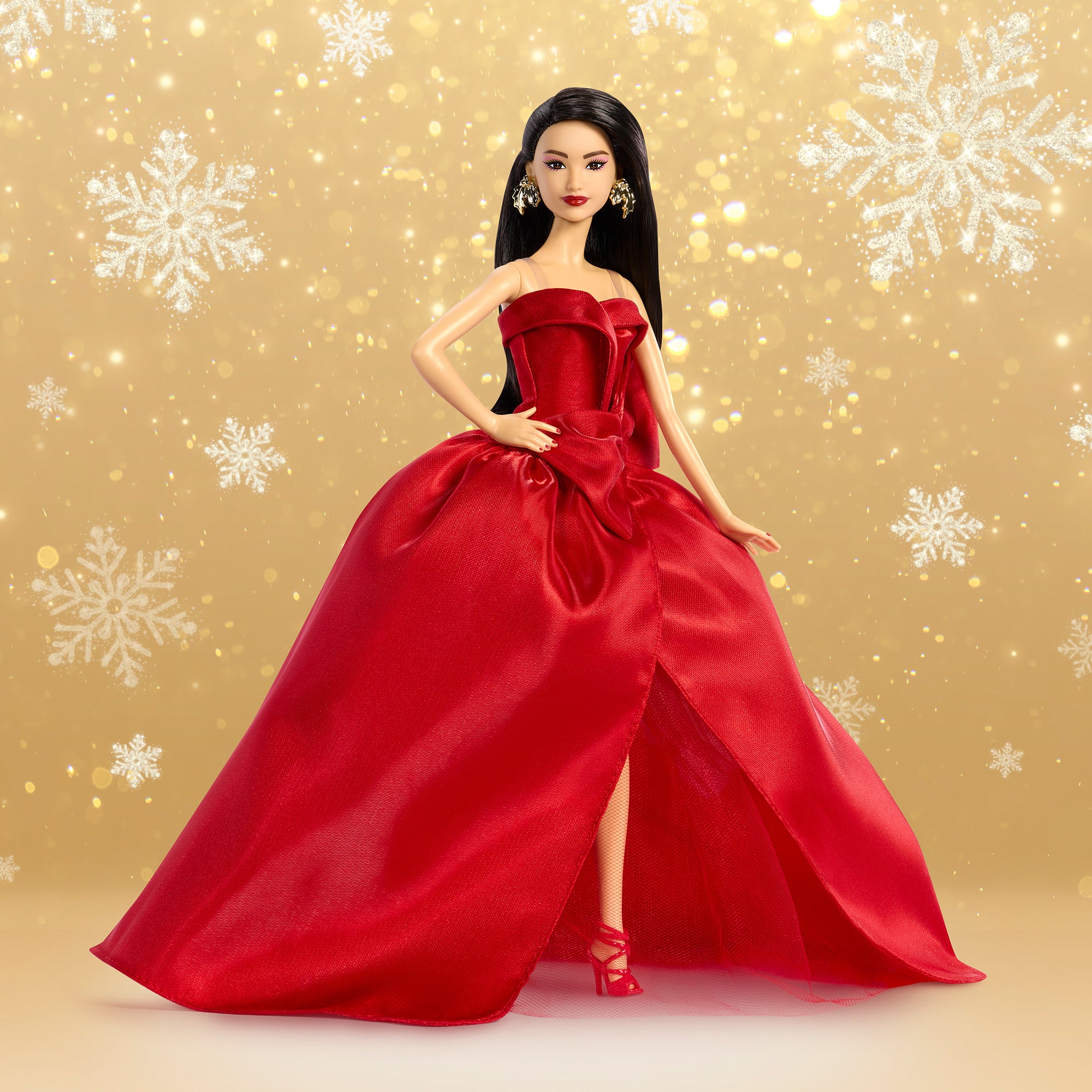 Barbie Signature 2026 Holiday Barbie Doll with Dark Brown Hair - Image 6