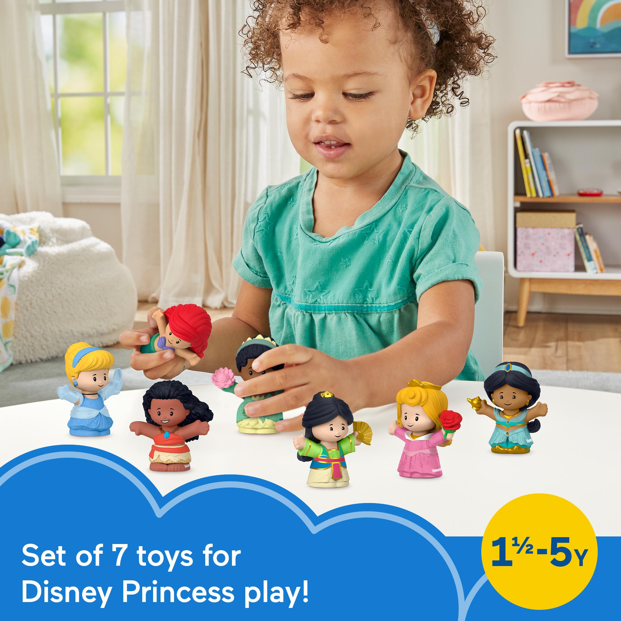 Fisher-Price Little People Disney Princess Toys. 7-Figure Pack For Toddlers And Preschool Kids - Image 2