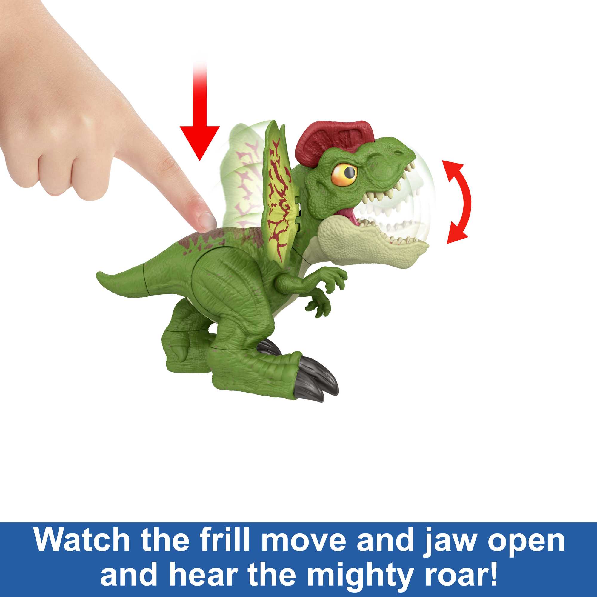 Jurassic World Dinosaur Sound Toy. Uncaged Fierce Launchin Dilophosaurus Figure - Image 4