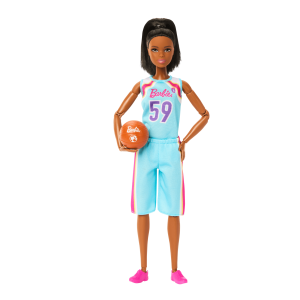 Barbie Made To Move Basketball Player Doll & Accessories. Brunette Doll Wearing Uniform With Ball