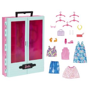 Barbie Coffret de Jeu Armoire Mode. 3 Tenues. Accessoires. 3-8 Ans