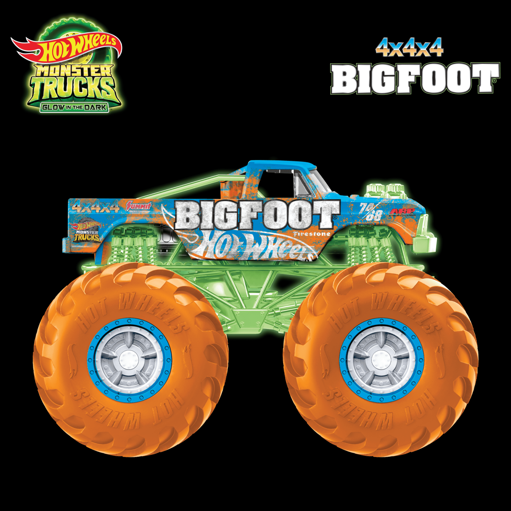 Hot Wheels Monster Trucks Die-Cast 1:64 Scale Toy Truck That Glows in The Dark - Image 2