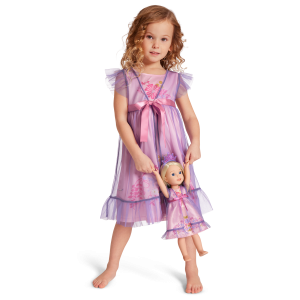 Royal Ruffles Nightie and Robe for Little Girls & WellieWishers™ Dolls