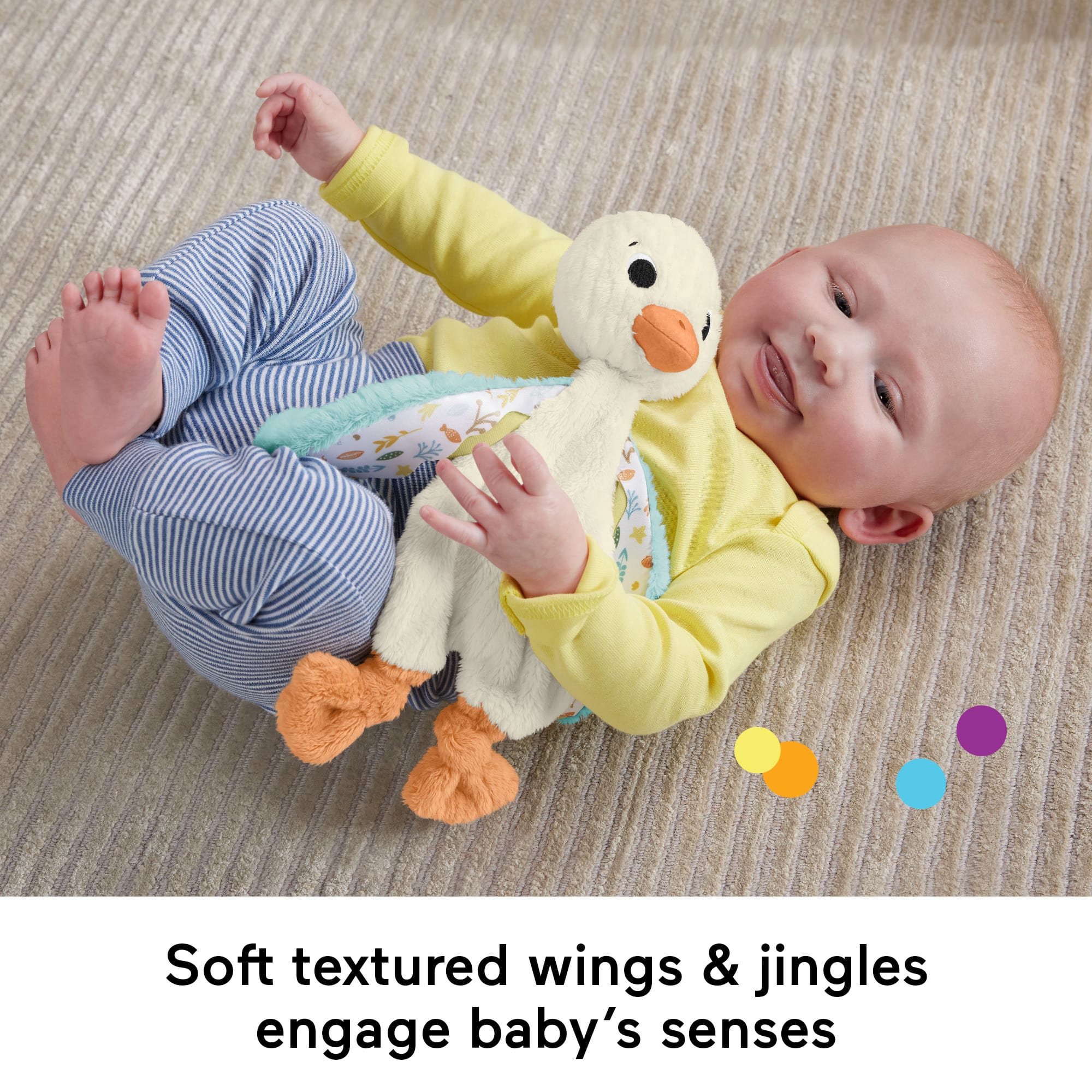 Fisher Price Snuggle Up Goose Baby Sensory Toy. Plush Toy With Jingles For Newborns - Image 3
