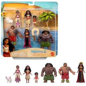 Disney Moana 2 Toys. Moana's Adventure Set With 6 Small Dolls & 2 Accessories