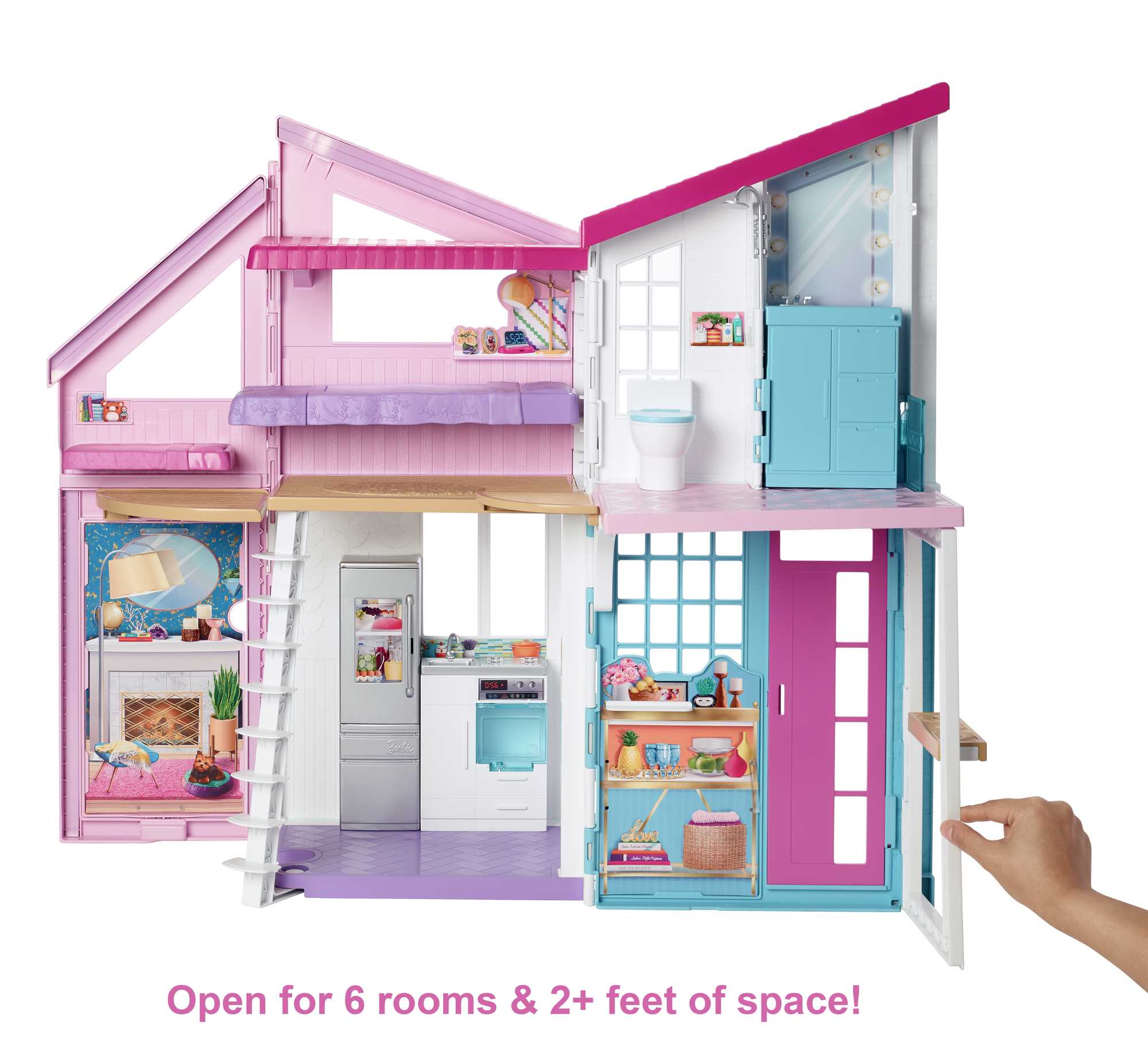 Barbie Malibu House Dollhouse Playset With 25+ Furniture And Accessories (6 Rooms) - Image 3
