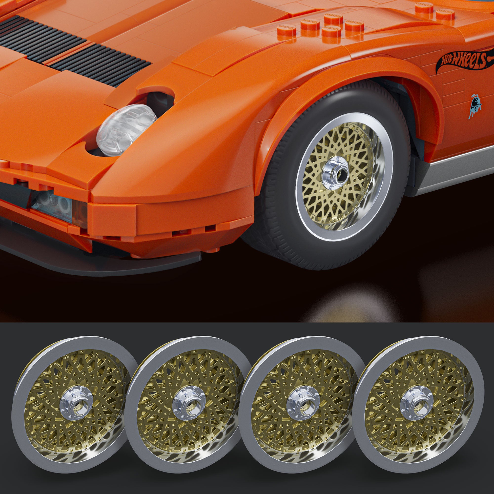 Mattel Brick Shop Hot Wheels Lamborghini Miura P400 SV Collectible Building Set - Image 5
