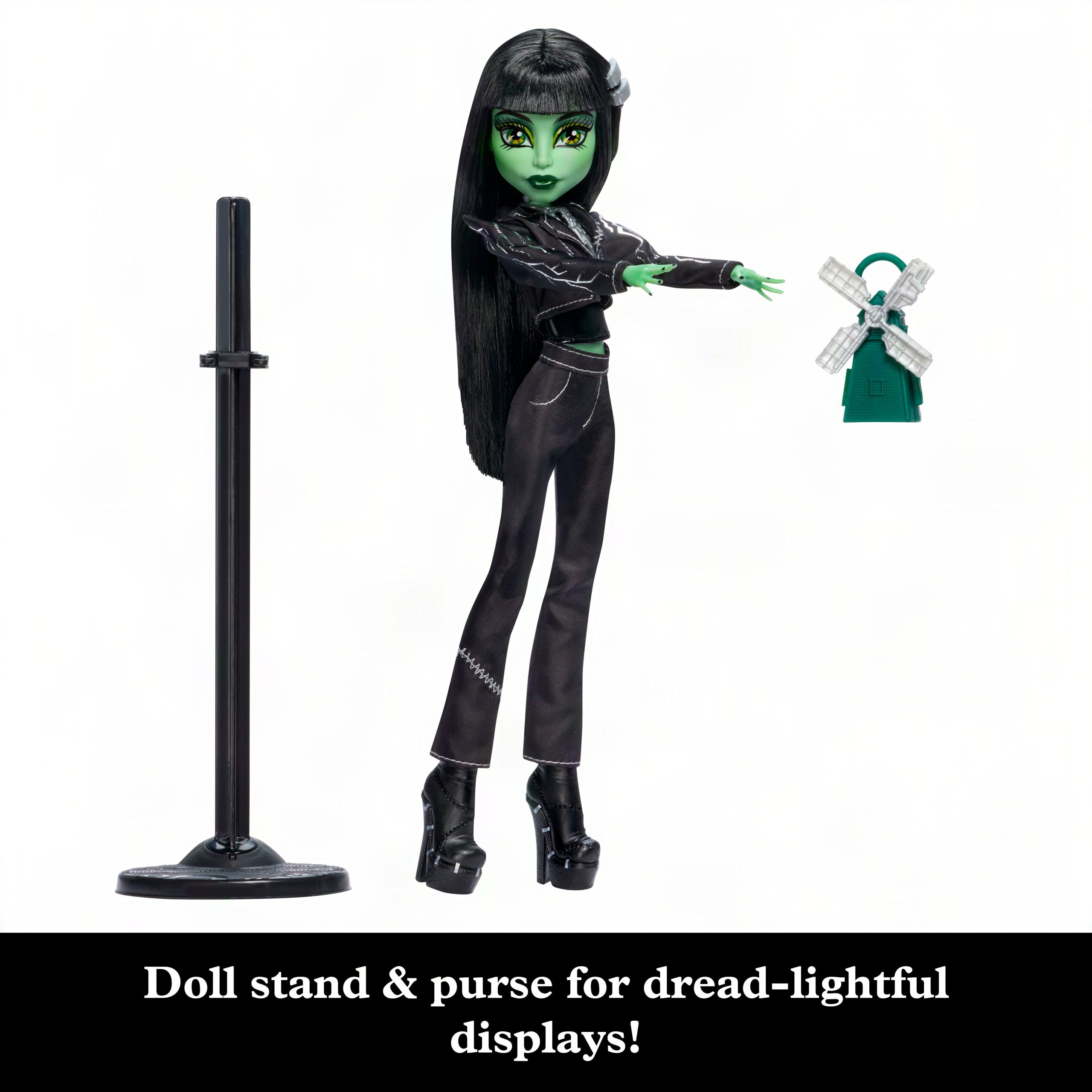 Monster High X Universal Monsters Frankenstein Collector Doll With Black Clothes & Windmill Purse - Image 3