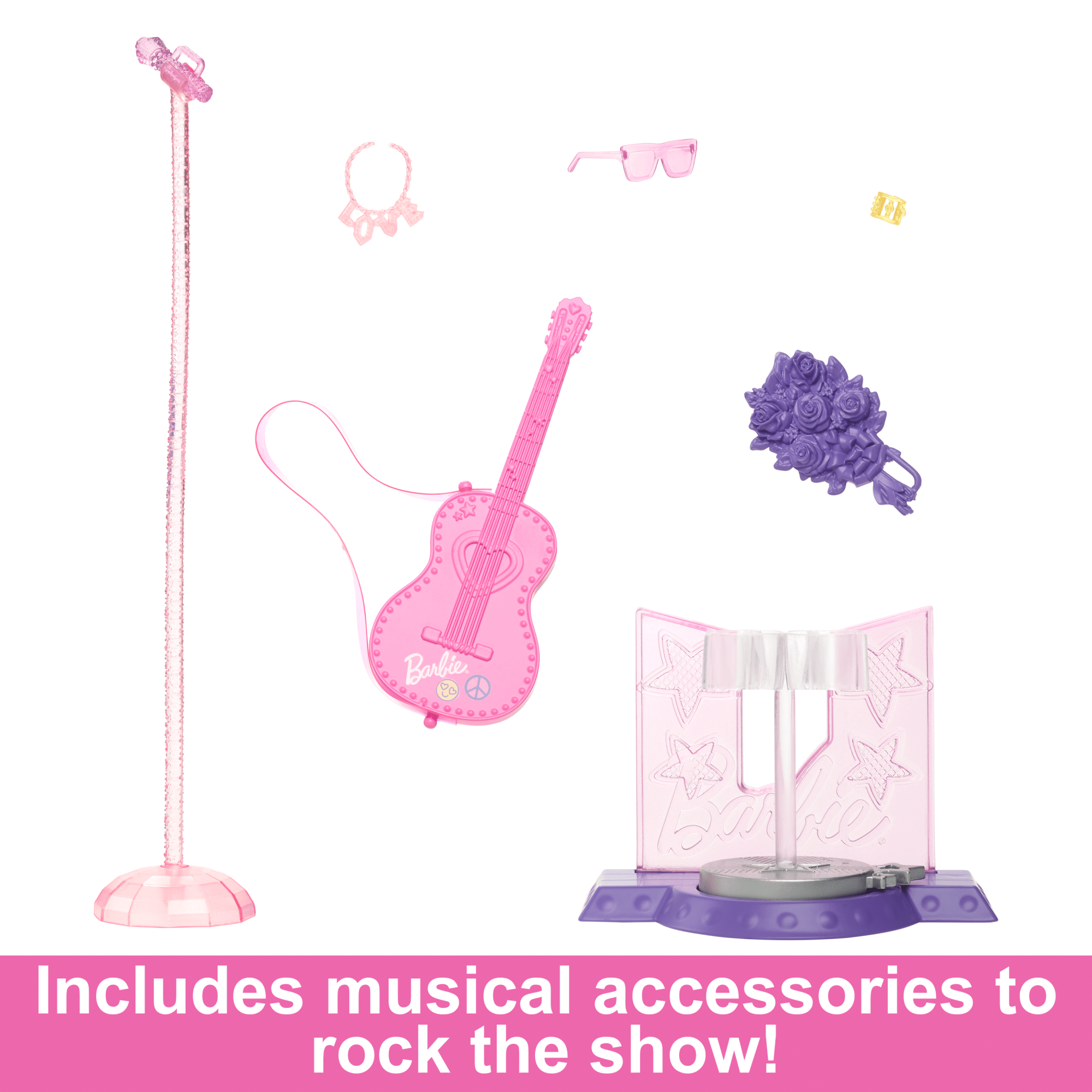 Barbie 65th Anniversary Careers Pop Star Doll & 10 Accessories Including Stage With Movement Feature - Image 4