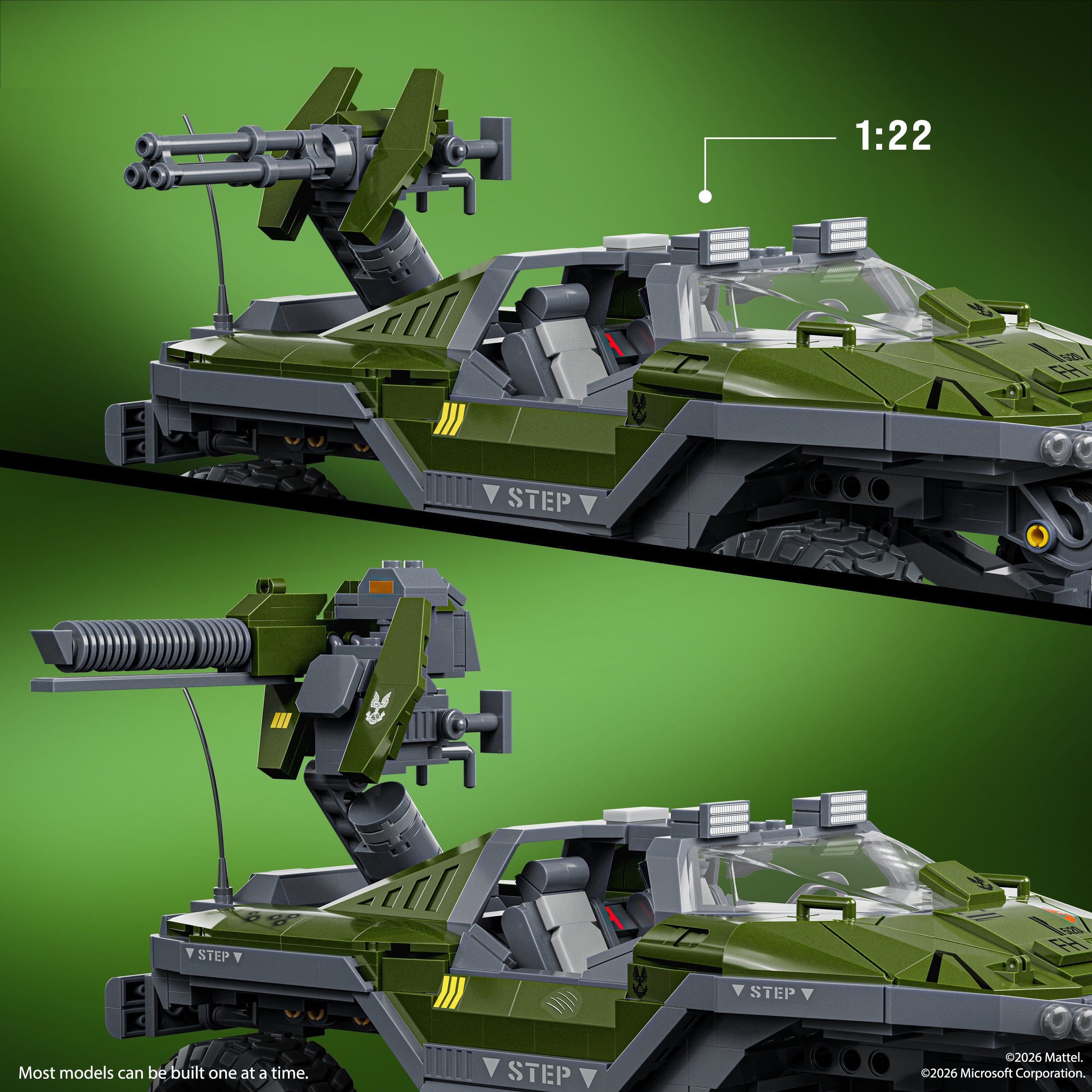 Mattel Brick Shop Hot Wheels Halo UNSC M12 Warthog Building Toy Kit - Image 3