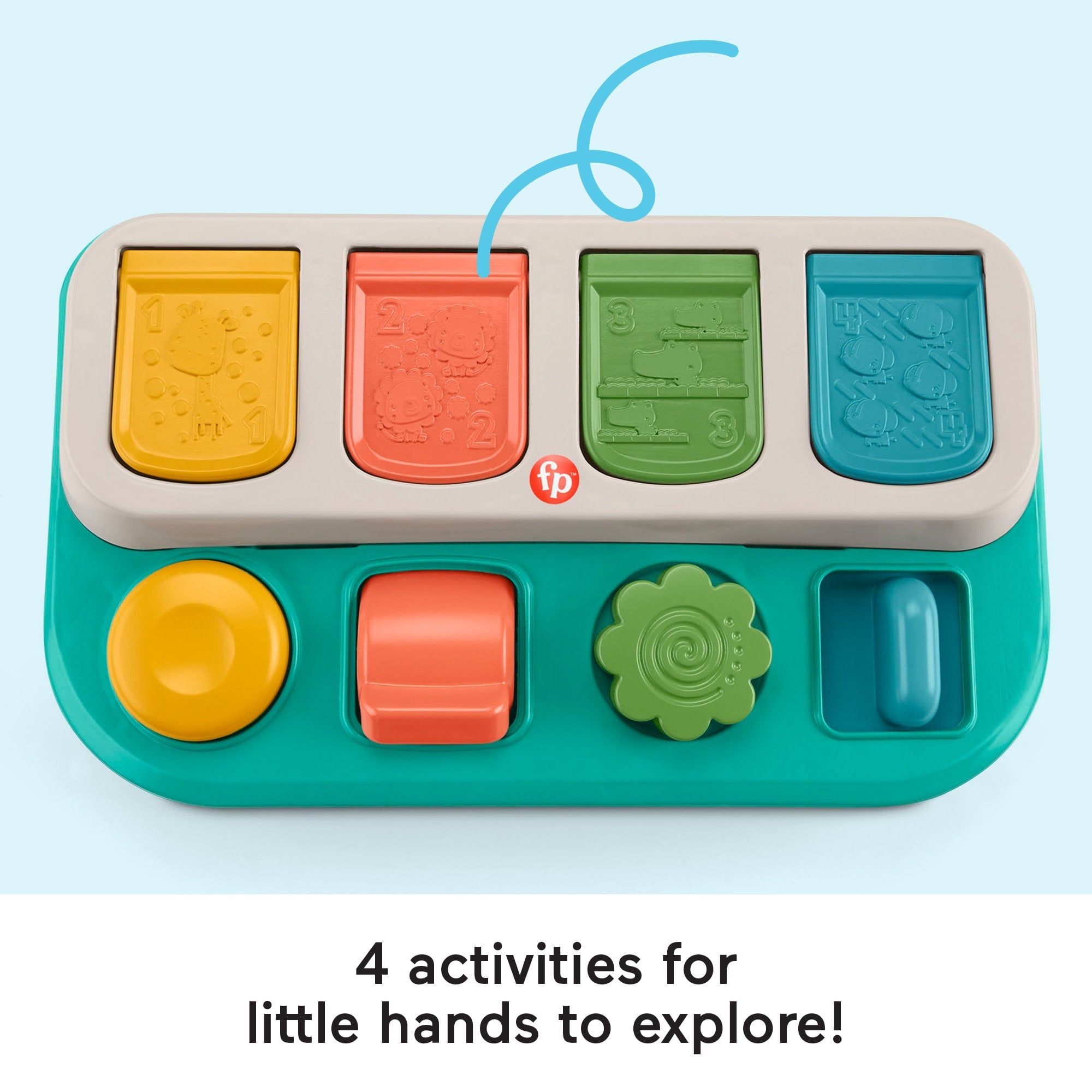 Fisher-Price Busy Buddies Pop-Up Infant Fine Motor Toy For Ages 9+ Months - Image 4