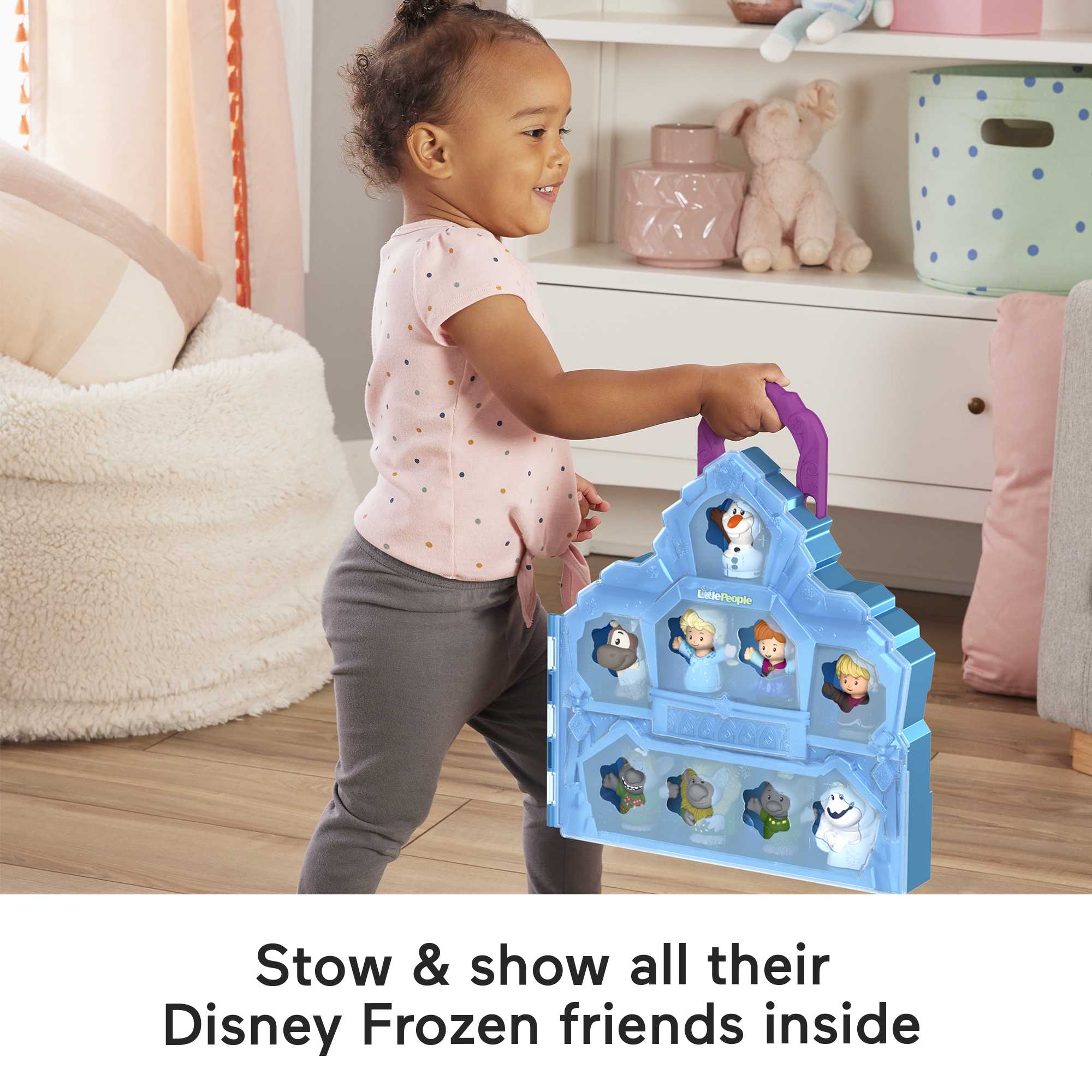 Disney Frozen Carry Along Castle Case Playset With 9 Fisher-Price Little People Figures - Image 3