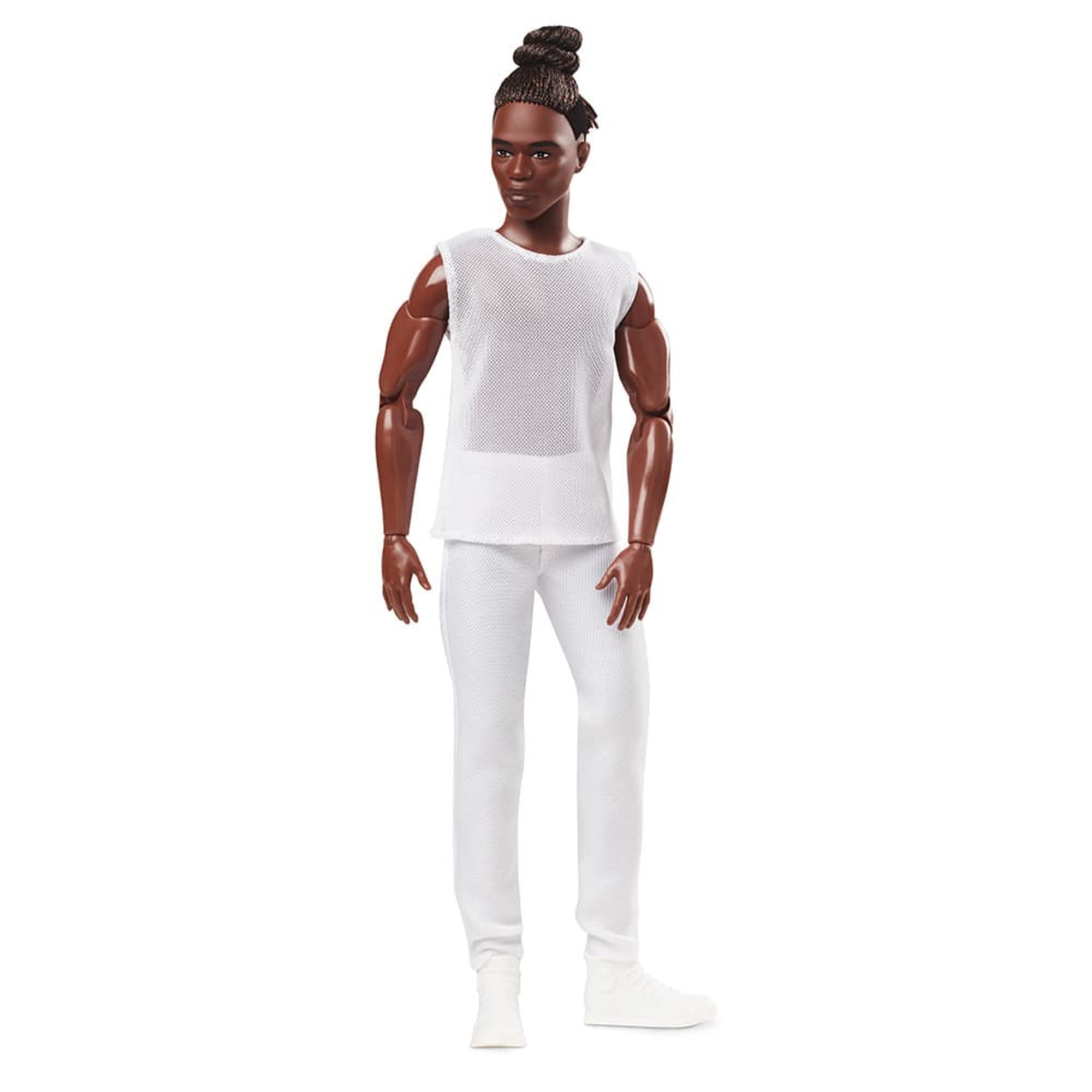 Barbie Looks Ken Doll (Brunette with Braids & Bun Hairstyle) - Image 9