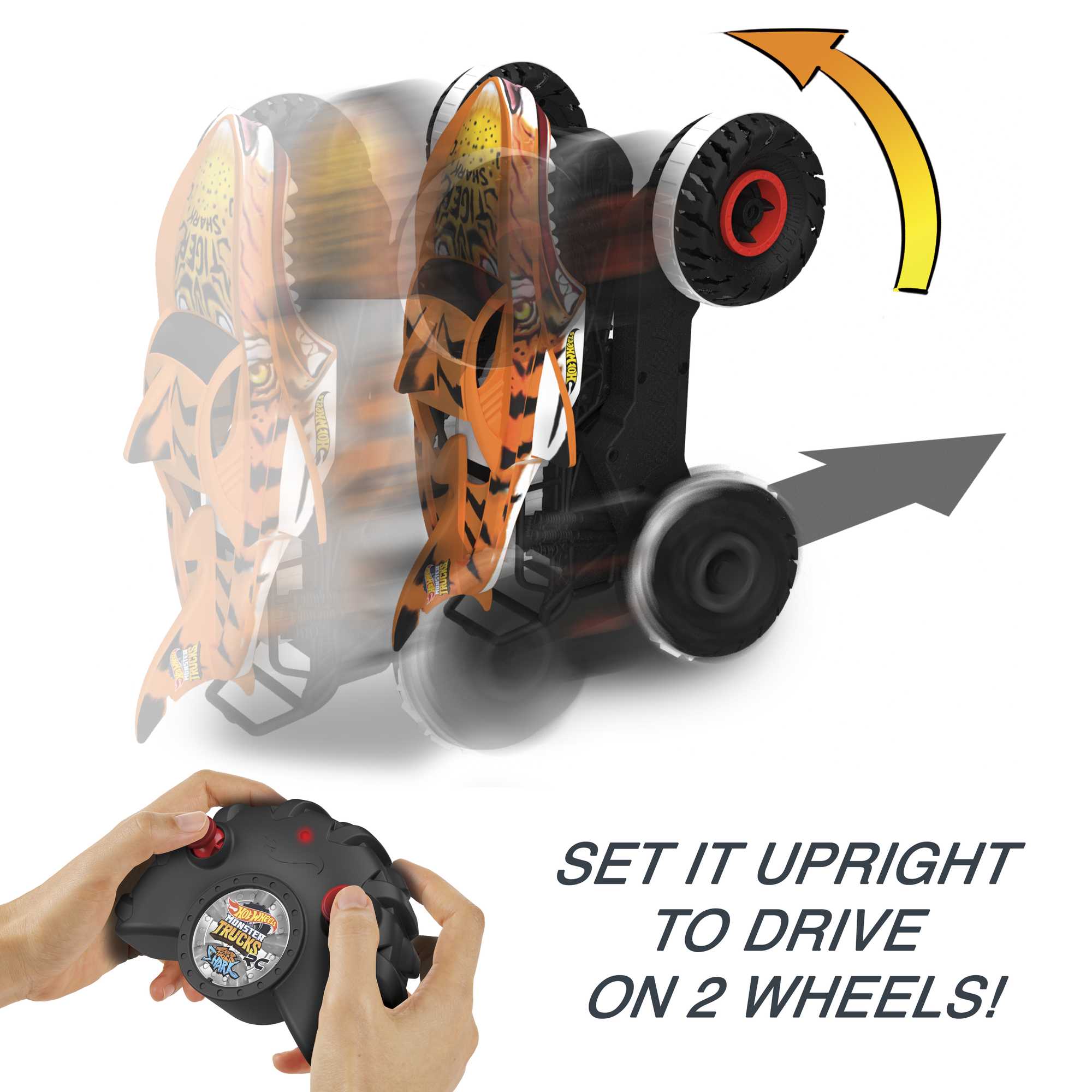 Hot Wheels Monster Trucks Unstoppable Tiger Shark RC Vehicle - Image 5