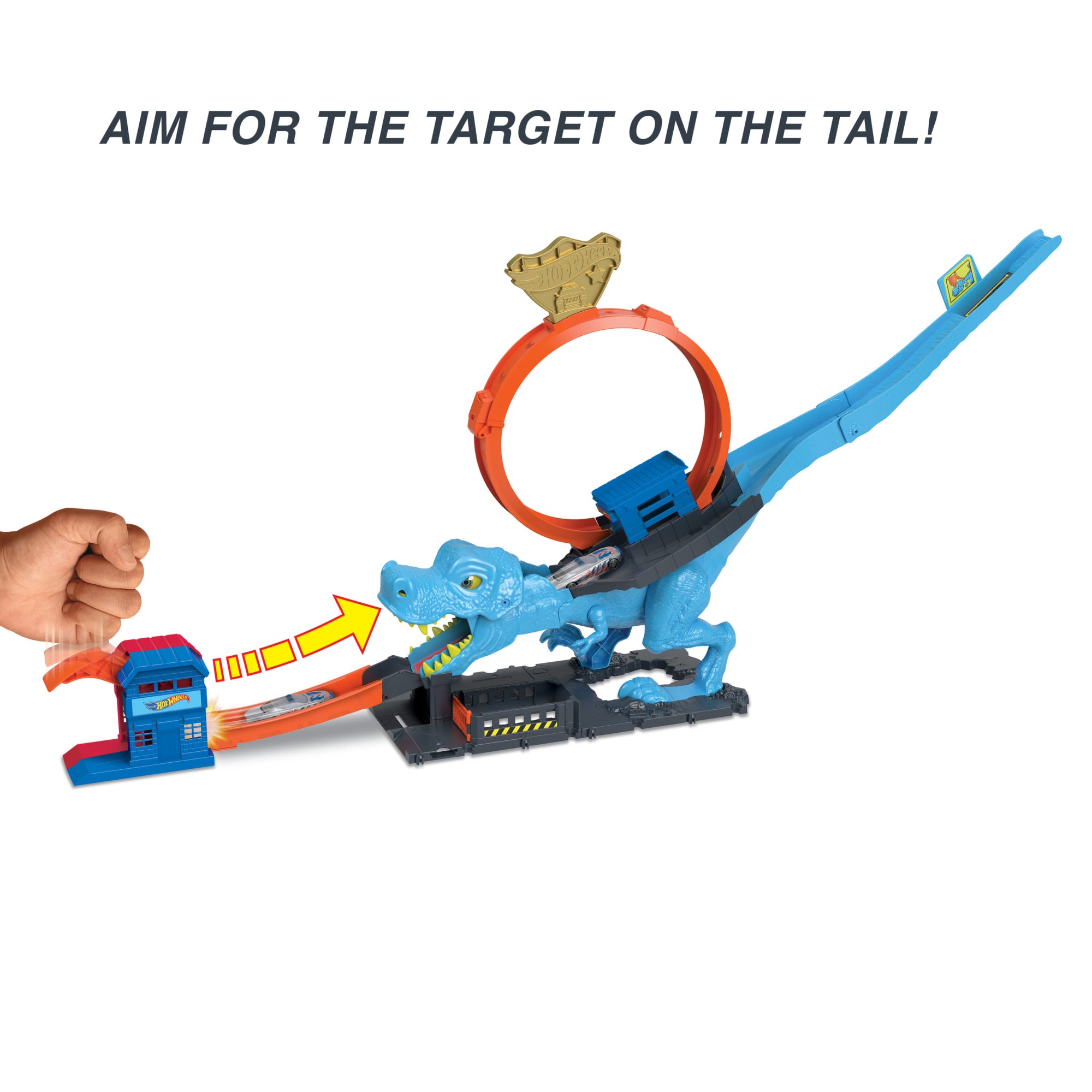 Hot Wheels City Track Set With 1 Toy Car. T-Rex Loop And Stunt Playset - Image 3
