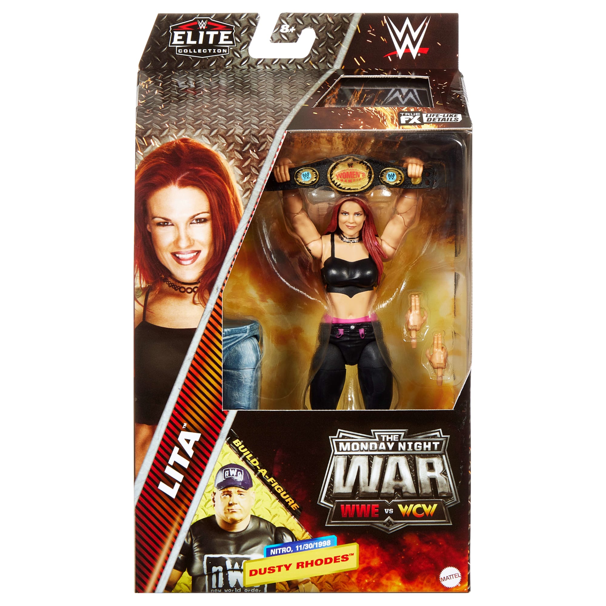 WWE Monday Night War Elite Collection Lita Action Figure & Dusty Rhodes Build-A-Figure Parts - Image 10