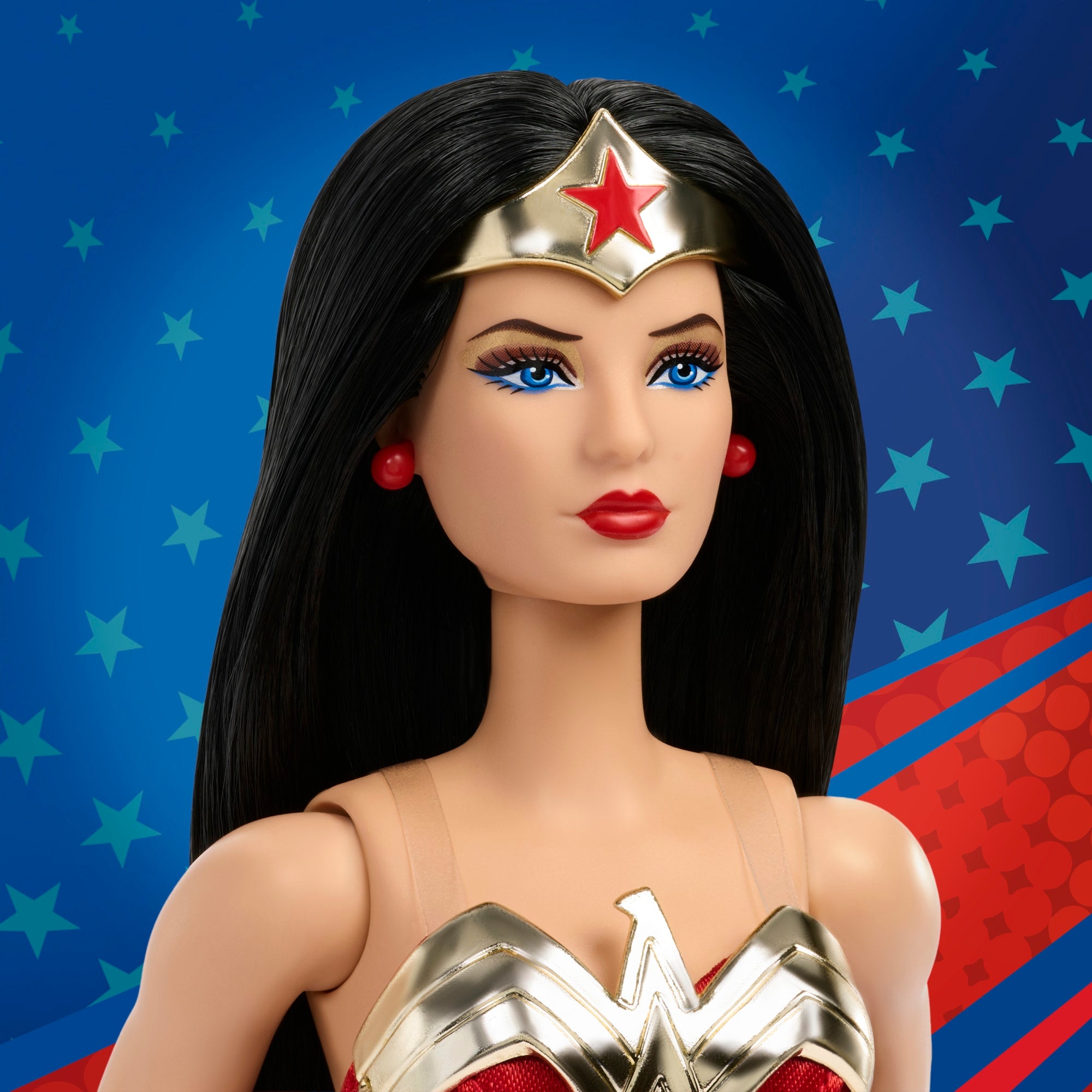 Barbie Wonder Woman Collectible Doll in Red And Blue Tank Suit With Golden Accessories And Lasso - Image 2