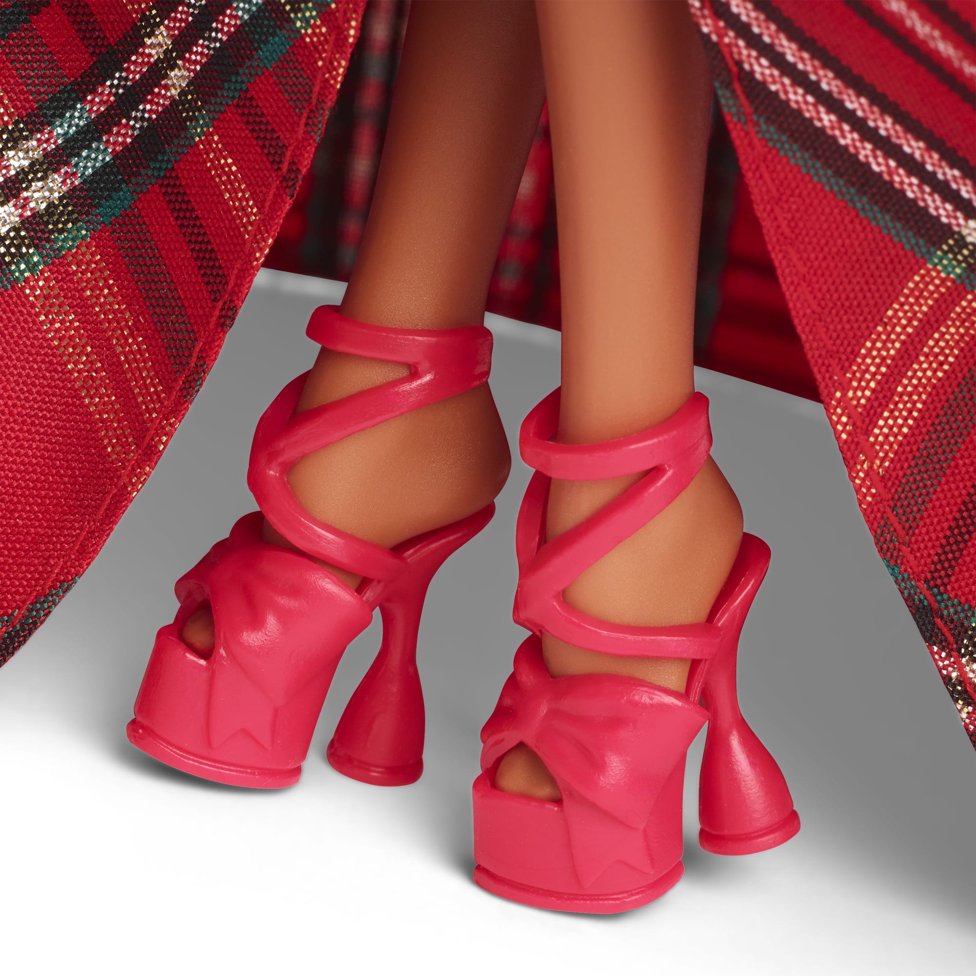 Barbie 2024 Holiday Barbie Dolls. Seasonal Collector Gift. Barbie Signature. Plaid Gown With Red Bow - Image 4