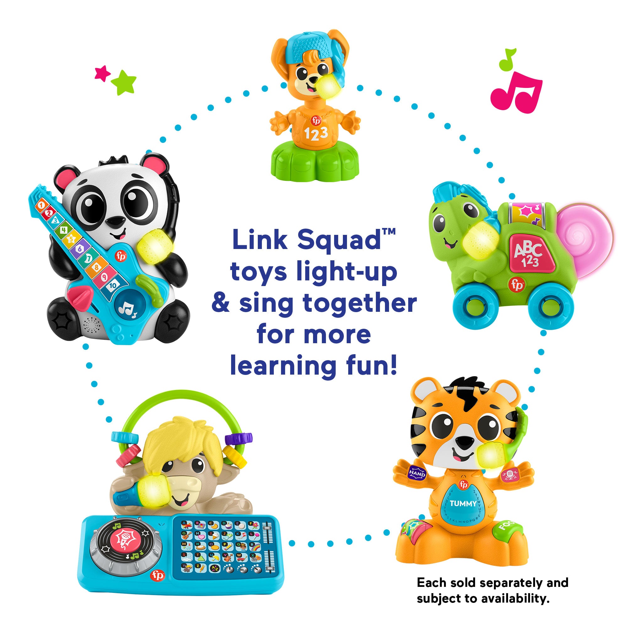 Fisher-Price Link Squad Crawl 'n Colors Chameleon Baby Learning Toy With Music & Lights - Image 5