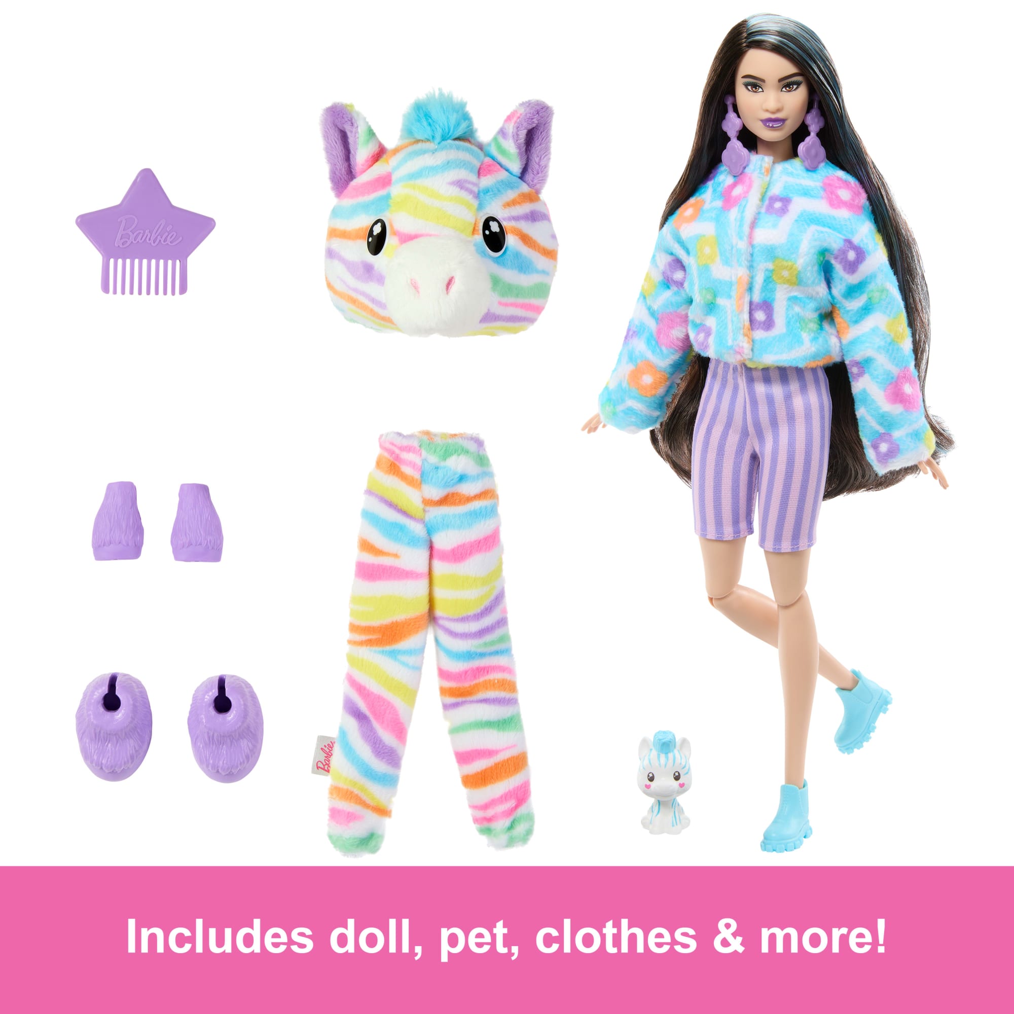 Barbie Cutie Reveal Zebra Doll & Accessories. Color Dream Series With 10 Surprises - Image 5