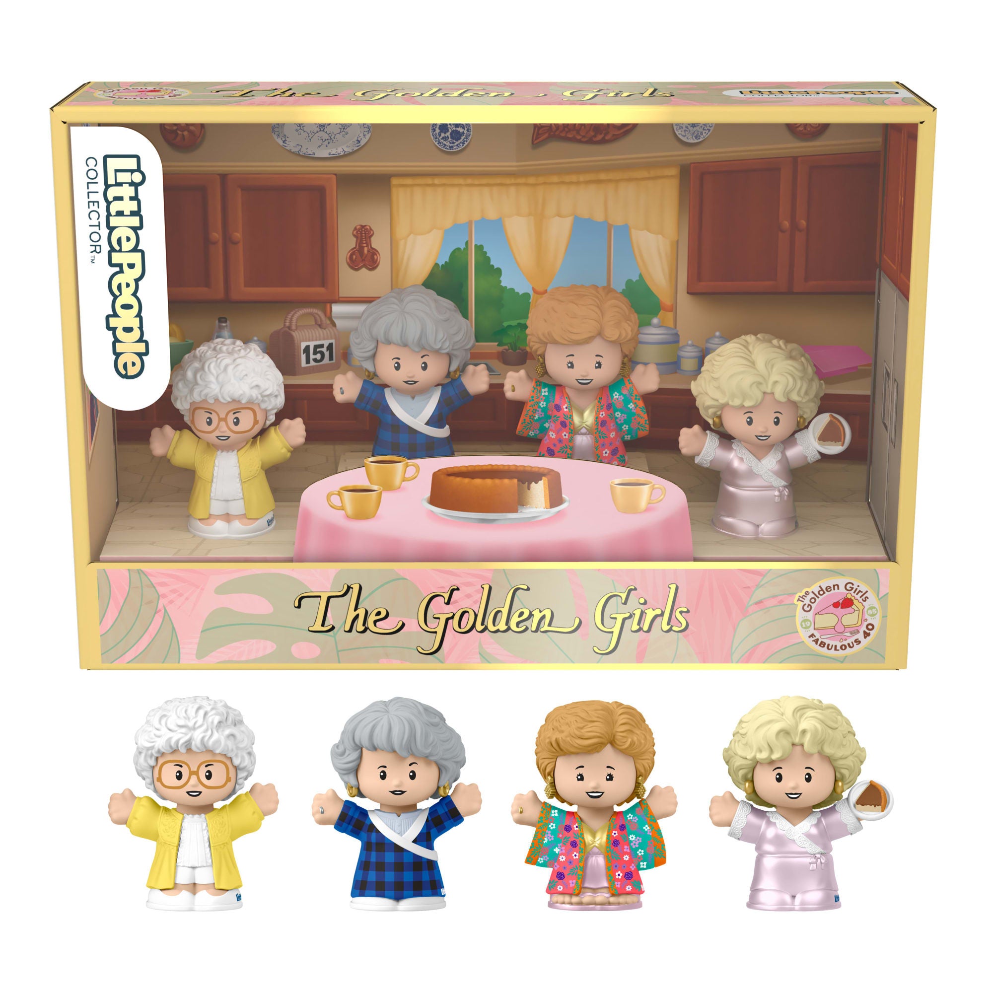 Little People Collector The Golden Girls Late Night Cheesecake. 40Th Anniversary Set For Adults & Fans