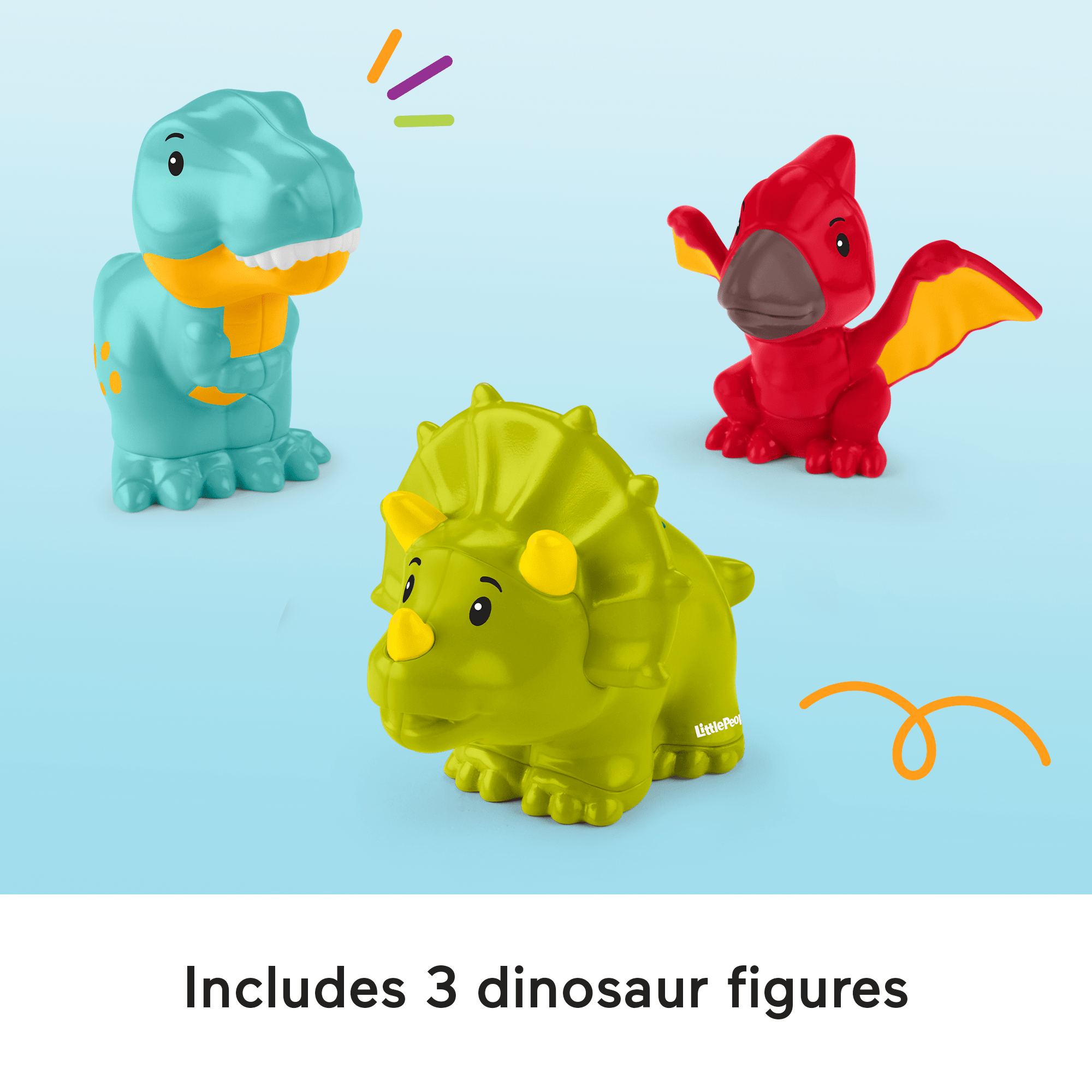 Fisher-Price Little People Friendly Dinosaur Figure Pack Toddler Toy. 4 Pieces - Image 4