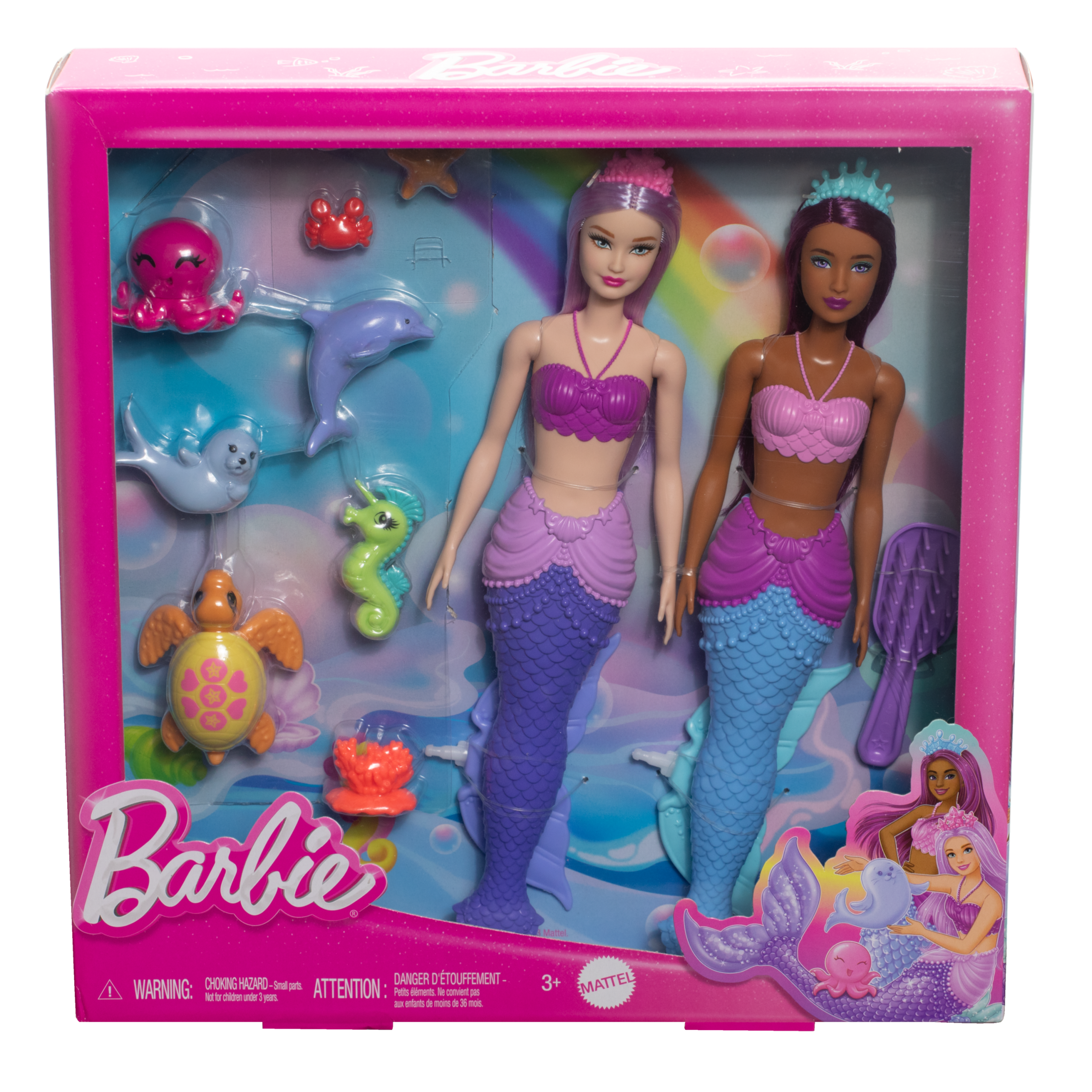 Barbie Mermaid Dolls 2-Pack With Sea Animals. Headbands & Ocean Accessories - Image 5