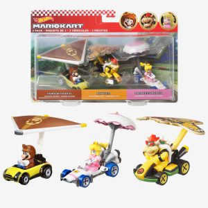 Hot Wheels MARIOKART Vehicle + Glider. Set of 3