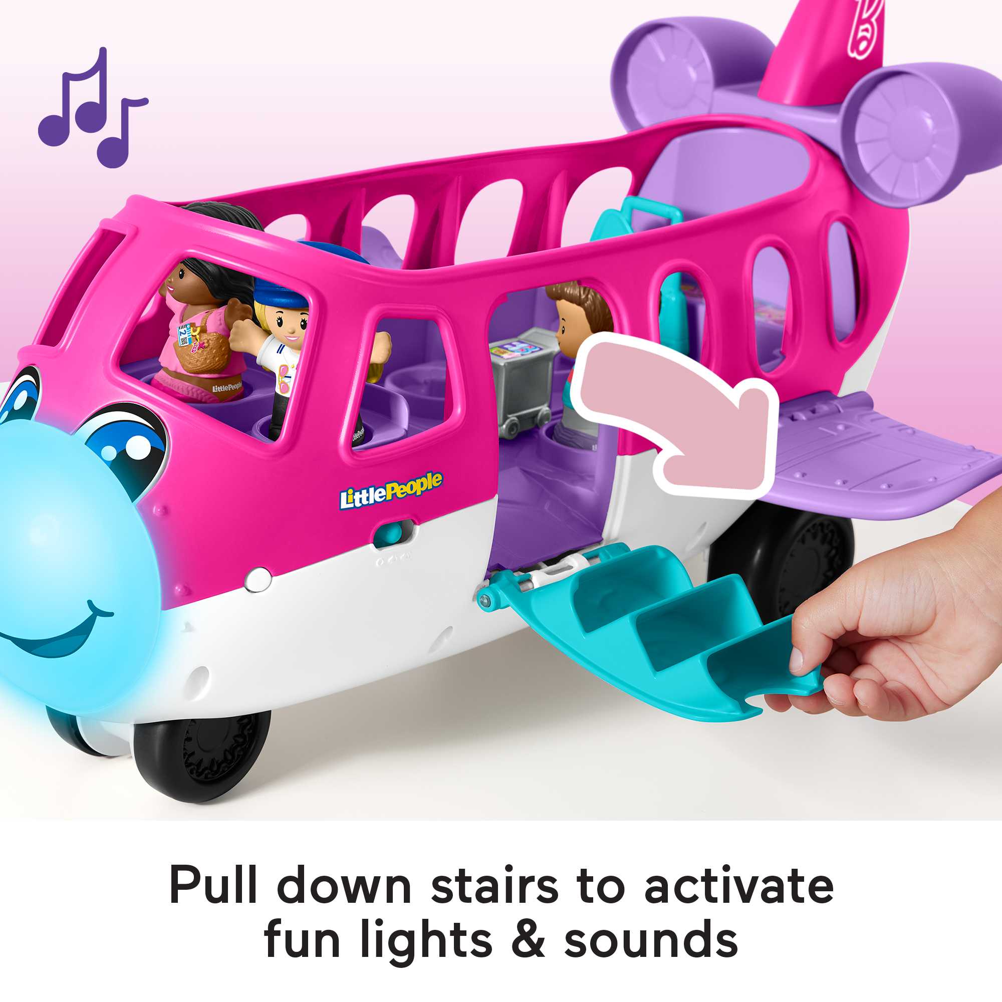 Little People Barbie Toy Airplane With Lights Music And 3 Figures. Little Dream Plane. Toddler Toys - Image 3