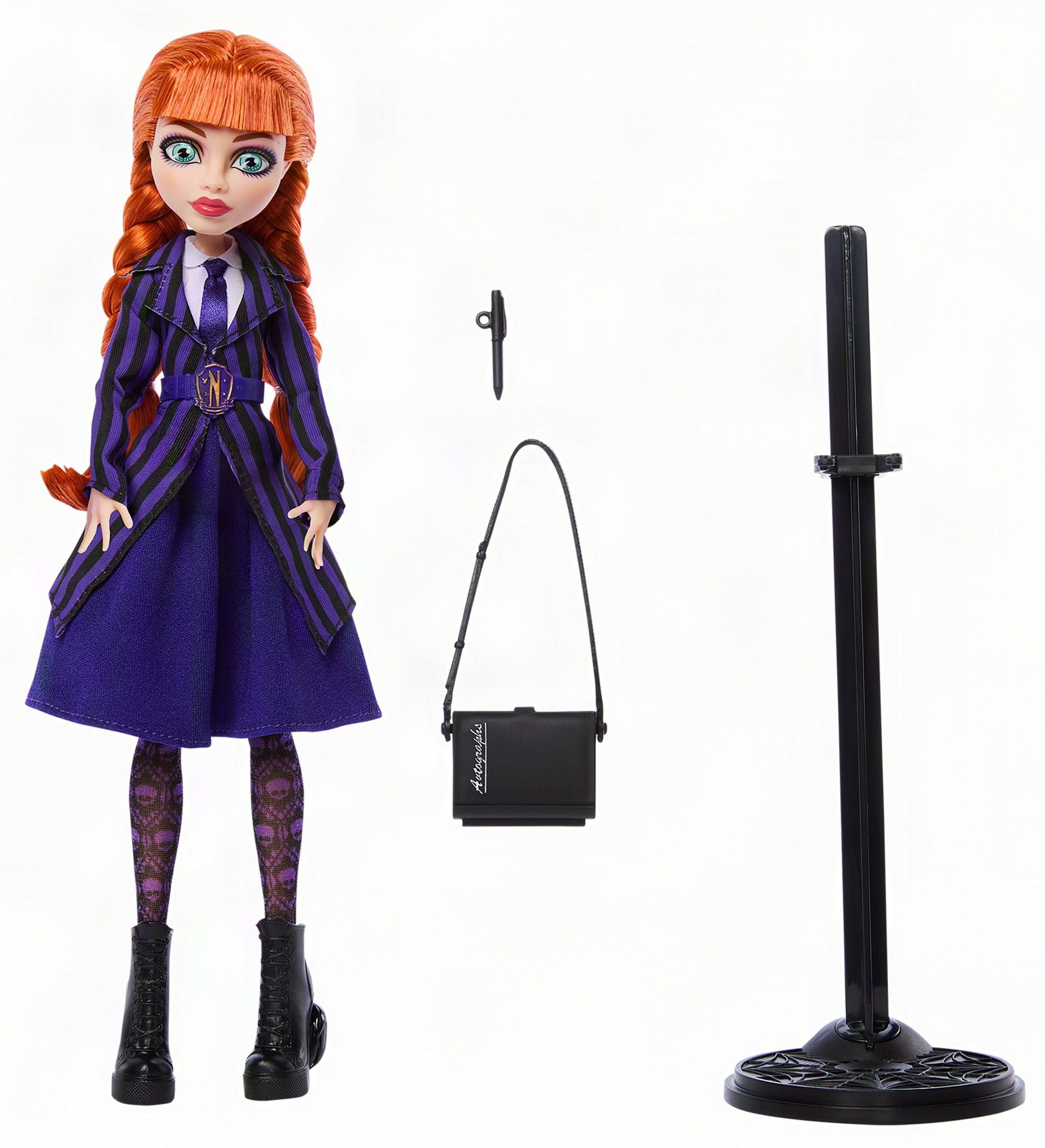 Monster High X Mercredi Poupée Agnes demille Uniforme Violet - Image 5